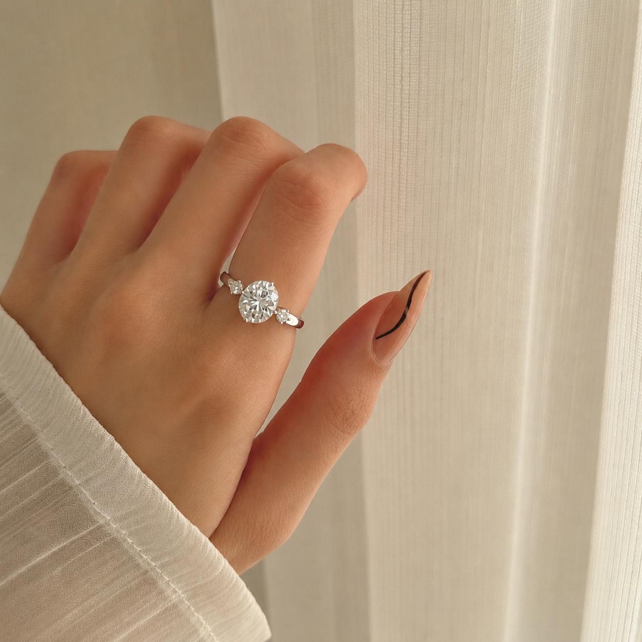 Moissanite oval ring